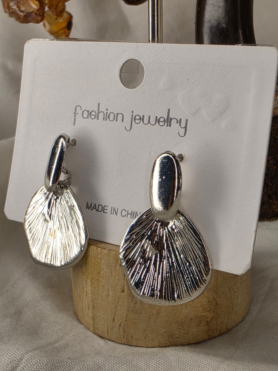 Silver-Plated Drop & Earrings