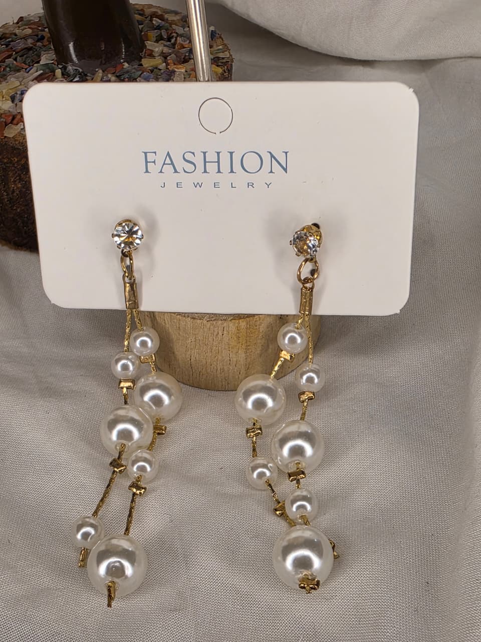 Gold-Plated Long Dangler Statement Earrings