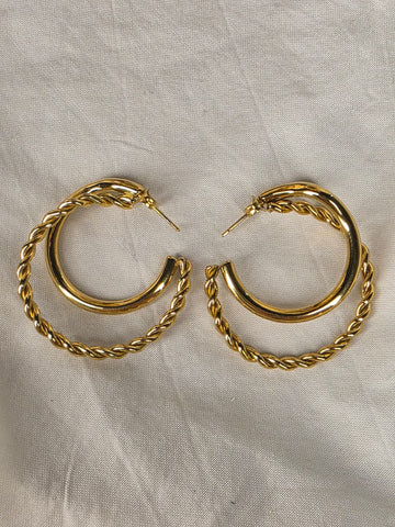 Pure Anti Tarnish Double-Hoop Earrings