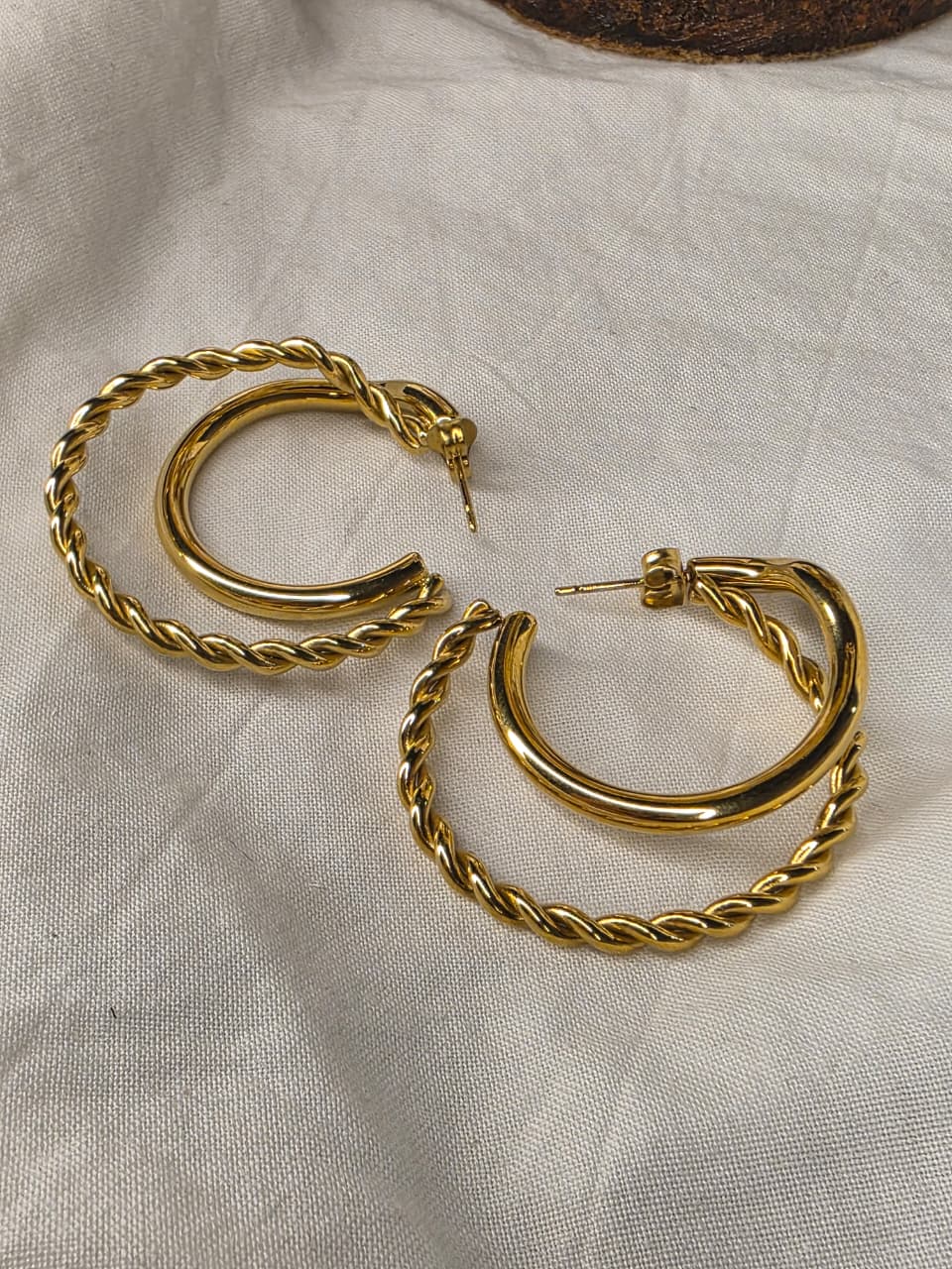 Pure Anti Tarnish Double-Hoop Earrings