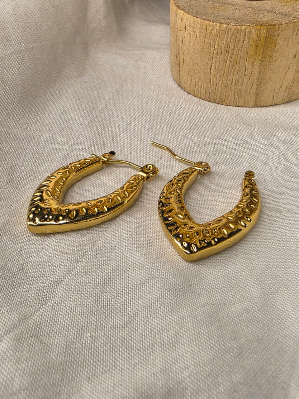 Anti-Tarnish Chevron Hoop Earrings