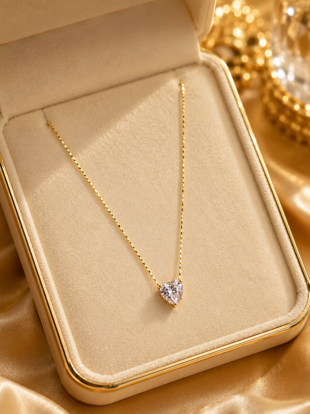 Dimond heart chain pendant