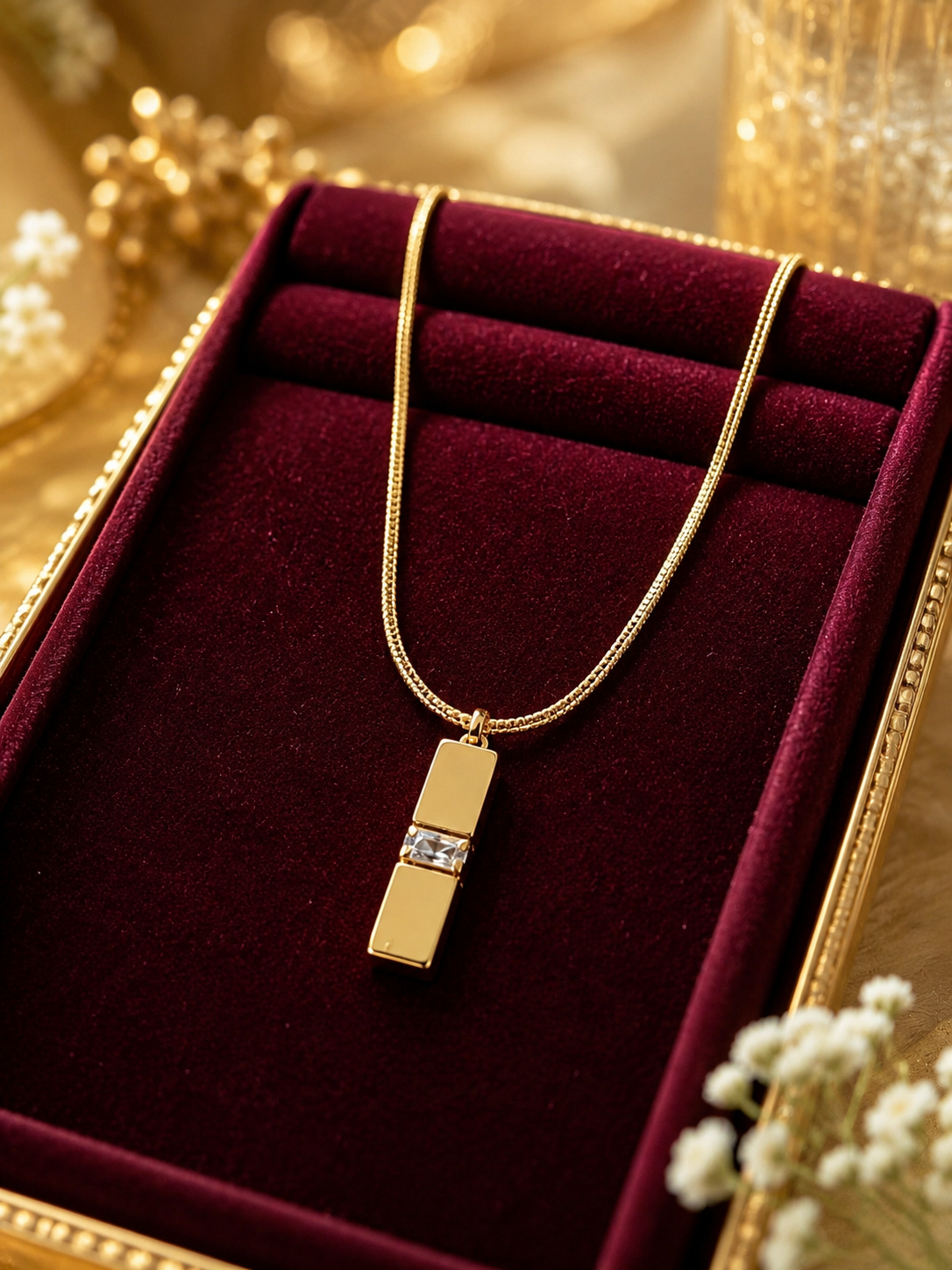 Aayman Square Bullet chain pendant